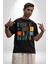 Geleçeği Seninle Planlayalım Pamuklu Bisiklet Yaka Kadın Erkek Oversize Boyfriend Dijital Baskılı Siyah T-Shirt 5