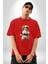 Cavailer King Charles Spaniel Karate Pamuklu Bisiklet Yaka Kadın Erkek Oversize Boyfriend Dijital Baskılı Kırmızı T-Shirt 1