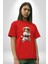 Cavailer King Charles Spaniel Karate Pamuklu Bisiklet Yaka Kadın Erkek Oversize Boyfriend Dijital Baskılı Kırmızı T-Shirt 3