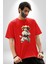 Cavailer King Charles Spaniel Karate Pamuklu Bisiklet Yaka Kadın Erkek Oversize Boyfriend Dijital Baskılı Kırmızı T-Shirt 4
