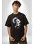Japon Anime Baruto Momoshiki Pamuklu Bisiklet Yaka Kadın Erkek Oversize Boyfriend Dijital Baskılı Siyah T-Shirt 3