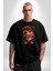 Sevimli Çoban Köpeği Pamuklu Bisiklet Yaka Kadın Erkek Oversize Boyfriend Dijital Baskılı Siyah T-Shirt 2