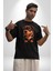 Sevimli Çoban Köpeği Pamuklu Bisiklet Yaka Kadın Erkek Oversize Boyfriend Dijital Baskılı Siyah T-Shirt 4
