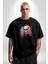 Oyun Kumandası Insanı Ele Geçirişi Pamuklu Bisiklet Yaka Kadın Erkek Oversize Boyfriend Dijital Baskılı Siyah T-Shirt 4