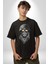 Asker Goril Komutan Pamuklu Bisiklet Yaka Kadın Erkek Oversize Boyfriend Dijital Baskılı Siyah T-Shirt 4