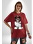 Biewer Yorshire Terrier Pamuklu Bisiklet Yaka Kadın Erkek Oversize Boyfriend Dijital Baskılı Kırmızı T-Shirt 2