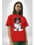 Biewer Yorshire Terrier Pamuklu Bisiklet Yaka Kadın Erkek Oversize Boyfriend Dijital Baskılı Kırmızı T-Shirt 5