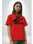 Gym Spor Sever Salon Vucut Geliştirme Emeksiz Olmaz Pamuklu Bisiklet Yaka Kadın Erkek Oversize Boyfriend Dijital Baskılı Kırmızı T-Shirt 2