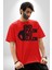 Gym Spor Sever Salon Vucut Geliştirme Emeksiz Olmaz Pamuklu Bisiklet Yaka Kadın Erkek Oversize Boyfriend Dijital Baskılı Kırmızı T-Shirt 5