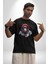 Kırmızı Gözlük Çeket Maymun Pamuklu Bisiklet Yaka Kadın Erkek Oversize Boyfriend Dijital Baskılı Siyah T-Shirt 1