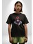 Kırmızı Gözlük Çeket Maymun Pamuklu Bisiklet Yaka Kadın Erkek Oversize Boyfriend Dijital Baskılı Siyah T-Shirt 2