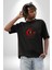 Ay Yıldız Kırmızı Kemal Atatürk Imza Pamuklu Bisiklet Yaka Kadın Erkek Oversize Boyfriend Dijital Baskılı Siyah T-Shirt 5