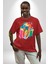 Diş Doktoru Diş Anatomisi Özel Tasarım Pamuklu Bisiklet Yaka Kadın Erkek Oversize Boyfriend Dijital Baskılı Kırmızı T-Shirt 3