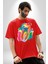 Diş Doktoru Diş Anatomisi Özel Tasarım Pamuklu Bisiklet Yaka Kadın Erkek Oversize Boyfriend Dijital Baskılı Kırmızı T-Shirt 4