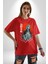 Tokyo Revengers Mikey Red Moon Pamuklu Bisiklet Yaka Kadın Erkek Oversize Boyfriend Dijital Baskılı Kırmızı T-Shirt 2