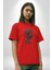 Toprak Köksalmış Ağaç Kadın Pamuklu Bisiklet Yaka Kadın Erkek Oversize Boyfriend Dijital Baskılı Kırmızı T-Shirt 1