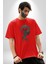 Toprak Köksalmış Ağaç Kadın Pamuklu Bisiklet Yaka Kadın Erkek Oversize Boyfriend Dijital Baskılı Kırmızı T-Shirt 2
