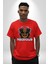 Neopolis Rottweiler Viking Pamuklu Bisiklet Yaka Kadın Erkek Oversize Boyfriend Dijital Baskılı Kırmızı T-Shirt 4
