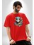 Yapay Zeka Sanal Yılan Pamuklu Bisiklet Yaka Kadın Erkek Oversize Boyfriend Dijital Baskılı Kırmızı T-Shirt 2