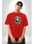 Yapay Zeka Sanal Yılan Pamuklu Bisiklet Yaka Kadın Erkek Oversize Boyfriend Dijital Baskılı Kırmızı T-Shirt 5