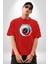 Fotoğraf Makinesi Camera Lens Pamuklu Bisiklet Yaka Kadın Erkek Oversize Boyfriend Dijital Baskılı Kırmızı T-Shirt 1