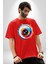 Fotoğraf Makinesi Camera Lens Pamuklu Bisiklet Yaka Kadın Erkek Oversize Boyfriend Dijital Baskılı Kırmızı T-Shirt 4