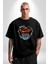 Basketbol Potası Bulutlu Siyah Pamuklu Bisiklet Yaka Kadın Erkek Oversize Boyfriend Dijital Baskılı Siyah T-Shirt 5