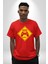 Game Oyun Alanı Pamuklu Bisiklet Yaka Kadın Erkek Oversize Boyfriend Dijital Baskılı Kırmızı T-Shirt 2