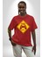 Game Oyun Alanı Pamuklu Bisiklet Yaka Kadın Erkek Oversize Boyfriend Dijital Baskılı Kırmızı T-Shirt 3
