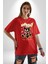 Bugün Değil Pamuklu Bisiklet Yaka Kadın Erkek Oversize Boyfriend Dijital Baskılı Kırmızı T-Shirt 1