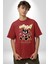 Bugün Değil Pamuklu Bisiklet Yaka Kadın Erkek Oversize Boyfriend Dijital Baskılı Kırmızı T-Shirt 2