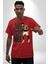 Kelebek Gibi Uçar Arı Gibi Sokarım Ali Boks Pamuklu Bisiklet Yaka Kadın Erkek Oversize Boyfriend Dijital Baskılı Kırmızı T-Shirt 1