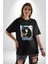 Anime Levi Ackerman Beyaz ve Siyah Kanatlar Pamuklu Bisiklet Yaka Kadın Erkek Oversize Boyfriend Dijital Baskılı Siyah T-Shirt 3