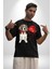 Poodle ve Beagle Sevililer Günü Hediyesi Pamuklu Bisiklet Yaka Kadın Erkek Oversize Boyfriend Dijital Baskılı Siyah T-Shirt 2
