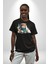 Türk Kahvesi Kedi Pamuklu Bisiklet Yaka Kadın Erkek Oversize Boyfriend Dijital Baskılı Siyah T-Shirt 5