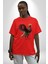 Anka Kuşu Ateş Kuşu Pamuklu Bisiklet Yaka Kadın Erkek Oversize Boyfriend Dijital Baskılı Kırmızı T-Shirt 2