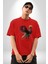 Anka Kuşu Ateş Kuşu Pamuklu Bisiklet Yaka Kadın Erkek Oversize Boyfriend Dijital Baskılı Kırmızı T-Shirt 3
