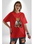 Suşi Balık Çiçek Japon Kedi Pamuklu Bisiklet Yaka Kadın Erkek Oversize Boyfriend Dijital Baskılı Kırmızı T-Shirt 4