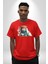 Türk Kahvesi Kedi Pamuklu Bisiklet Yaka Kadın Erkek Oversize Boyfriend Dijital Baskılı Kırmızı T-Shirt 2