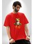 Frog Kurbağa Prens Pamuklu Bisiklet Yaka Kadın Erkek Oversize Boyfriend Dijital Baskılı Kırmızı T-Shirt 1