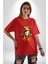 Frog Kurbağa Prens Pamuklu Bisiklet Yaka Kadın Erkek Oversize Boyfriend Dijital Baskılı Kırmızı T-Shirt 2
