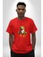 Frog Kurbağa Prens Pamuklu Bisiklet Yaka Kadın Erkek Oversize Boyfriend Dijital Baskılı Kırmızı T-Shirt 5