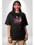 Güller ve Dikenler Şimdi Ne Yapmalıyız Pamuklu Bisiklet Yaka Kadın Erkek Oversize Boyfriend Dijital Baskılı Siyah T-Shirt 4