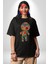 Voofoo Bebeği Doll Doldurulmuş Bebek Pamuklu Bisiklet Yaka Kadın Erkek Oversize Boyfriend Dijital Baskılı Siyah T-Shirt 4