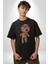 Voofoo Bebeği Doll Doldurulmuş Bebek Pamuklu Bisiklet Yaka Kadın Erkek Oversize Boyfriend Dijital Baskılı Siyah T-Shirt 5