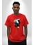 Yapay Zeka Kartal Kuş Tasarımı Pamuklu Bisiklet Yaka Kadın Erkek Oversize Boyfriend Dijital Baskılı Kırmızı T-Shirt 3