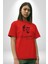 Kemal Atatürk Imza ve Silüet Pamuklu Bisiklet Yaka Kadın Erkek Oversize Boyfriend Dijital Baskılı Kırmızı T-Shirt 2