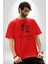 Kemal Atatürk Imza ve Silüet Pamuklu Bisiklet Yaka Kadın Erkek Oversize Boyfriend Dijital Baskılı Kırmızı T-Shirt 3
