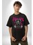 Serin ve Mutlu Kal Pamuklu Bisiklet Yaka Kadın Erkek Oversize Boyfriend Dijital Baskılı Siyah T-Shirt 3