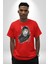 Safari Kedi Şal Eşarp Pamuklu Bisiklet Yaka Kadın Erkek Oversize Boyfriend Dijital Baskılı Kırmızı T-Shirt 2